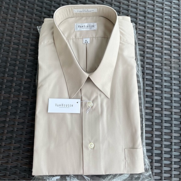 VanHeusen Poplin Button Up Dress Shirt Size 18 34/35 (NWT) - Picture 3 of 8
